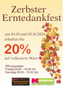 Im Kaufhaus Zerbst steht das Erntedankfest an